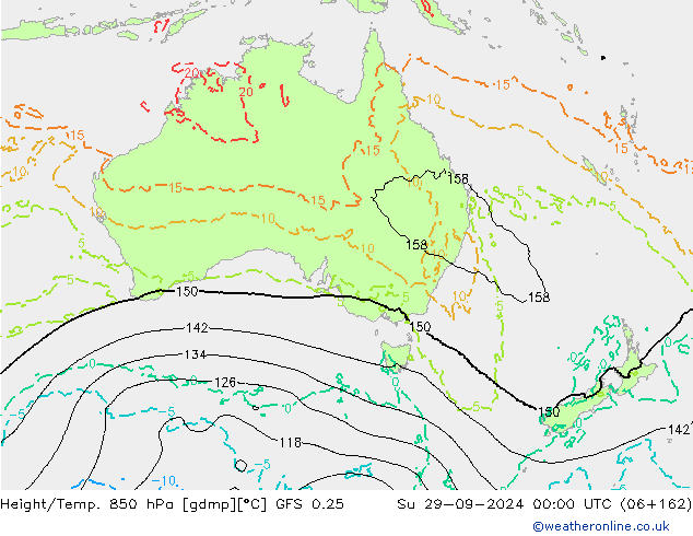 Height/Temp. 850 hPa GFS 0.25 Su 29.09.2024 00 UTC