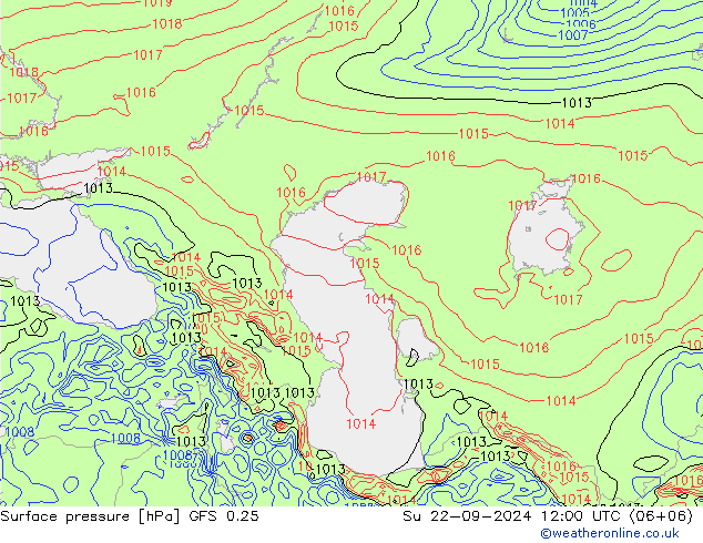 GFS 0.25: Su 22.09.2024 12 UTC