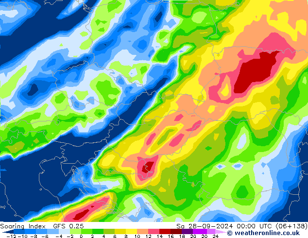 Soaring Index GFS 0.25 za 28.09.2024 00 UTC