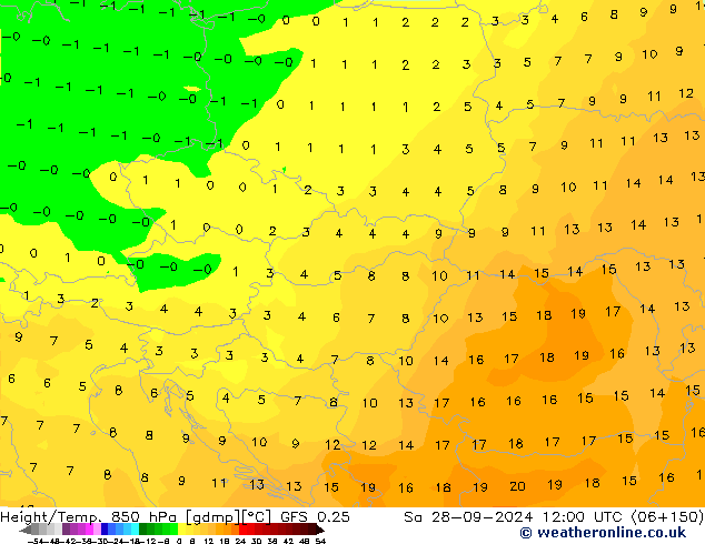 Z500/Yağmur (+YB)/Z850 GFS 0.25 Cts 28.09.2024 12 UTC