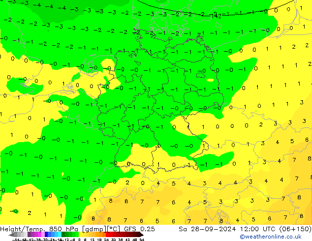 Z500/Rain (+SLP)/Z850 GFS 0.25 Sáb 28.09.2024 12 UTC