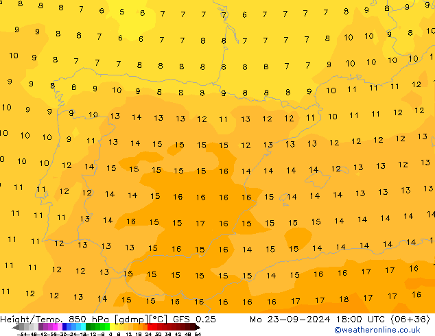 Z500/Rain (+SLP)/Z850 GFS 0.25 Mo 23.09.2024 18 UTC