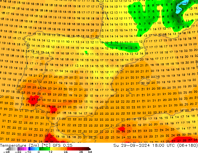 GFS 0.25: dom 29.09.2024 18 UTC