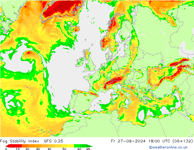 Fog Stability Index GFS 0.25 Fr 27.09.2024 18 UTC