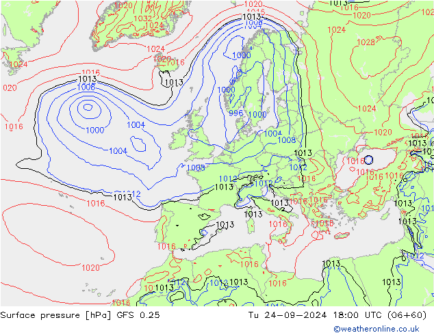 GFS 0.25: Tu 24.09.2024 18 UTC