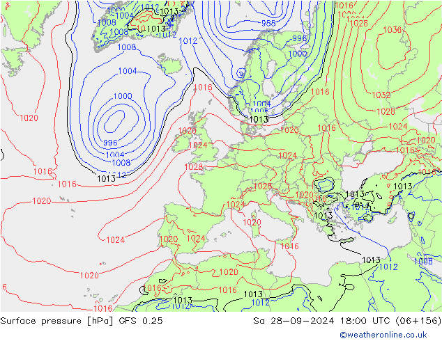 GFS 0.25: сб 28.09.2024 18 UTC