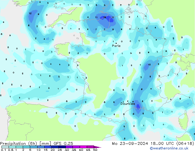 Z500/Regen(+SLP)/Z850 GFS 0.25 ma 23.09.2024 00 UTC