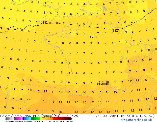 Z500/Rain (+SLP)/Z850 GFS 0.25 Ter 24.09.2024 15 UTC