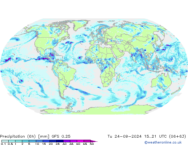 Z500/Rain (+SLP)/Z850 GFS 0.25 Ter 24.09.2024 21 UTC