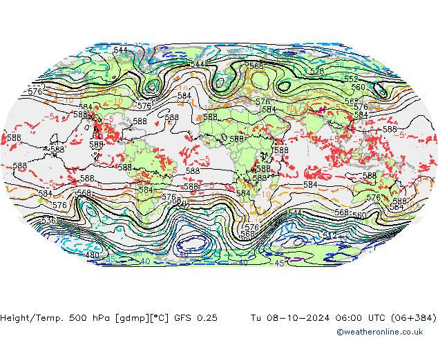 Z500/Rain (+SLP)/Z850 GFS 0.25 mar 08.10.2024 06 UTC