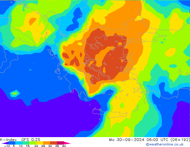 K-Index GFS 0.25 Seg 30.09.2024 06 UTC