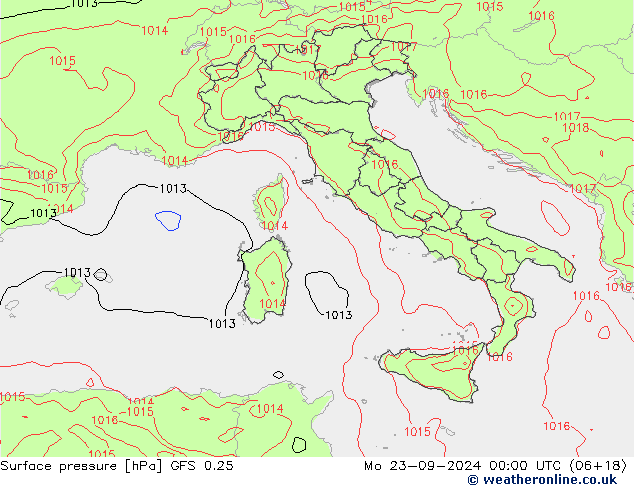 GFS 0.25: Mo 23.09.2024 00 UTC