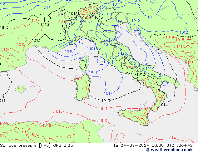 GFS 0.25: mar 24.09.2024 00 UTC