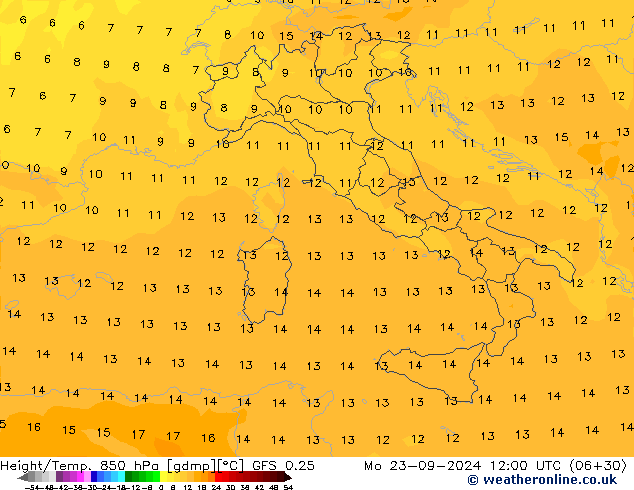 Z500/Regen(+SLP)/Z850 GFS 0.25 ma 23.09.2024 12 UTC