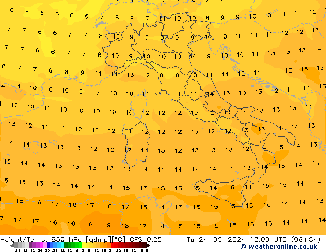 Z500/Rain (+SLP)/Z850 GFS 0.25 mar 24.09.2024 12 UTC