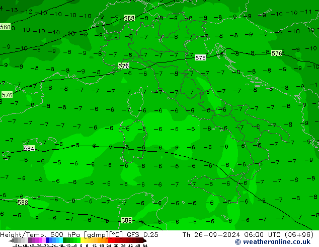 Z500/Rain (+SLP)/Z850 GFS 0.25 Do 26.09.2024 06 UTC