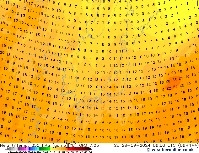 Z500/Rain (+SLP)/Z850 GFS 0.25 sab 28.09.2024 06 UTC