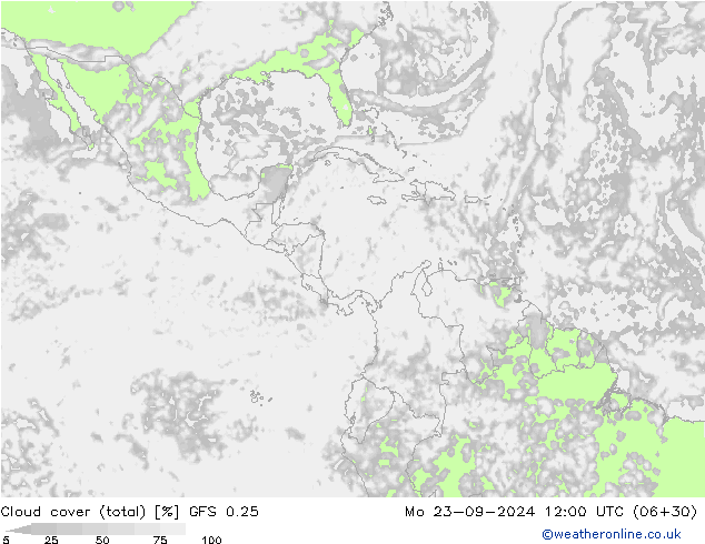 облака (сумма) GFS 0.25 пн 23.09.2024 12 UTC