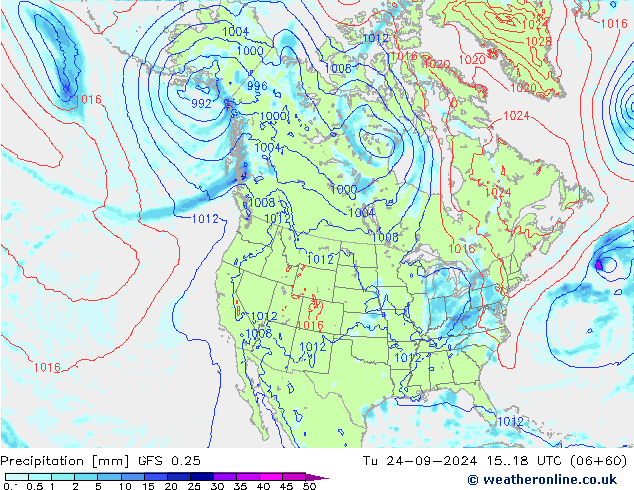 Precipitazione GFS 0.25 mar 24.09.2024 18 UTC