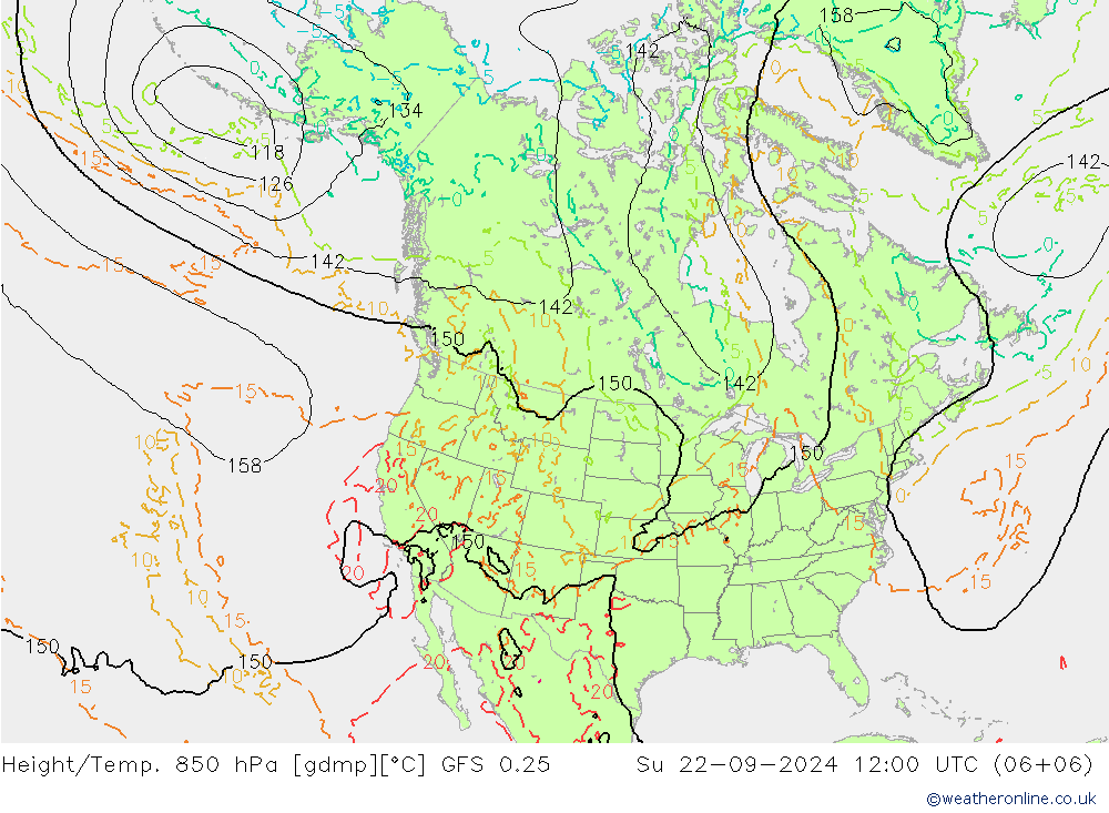 Z500/Rain (+SLP)/Z850 GFS 0.25 Ne 22.09.2024 12 UTC