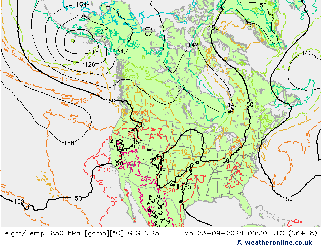 Z500/Rain (+SLP)/Z850 GFS 0.25 Mo 23.09.2024 00 UTC