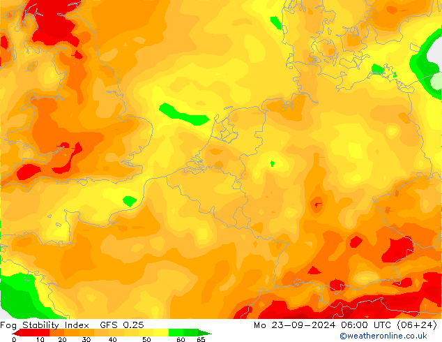 Fog Stability Index GFS 0.25 Mo 23.09.2024 06 UTC