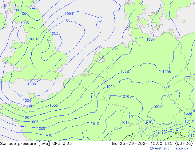 GFS 0.25: Mo 23.09.2024 18 UTC