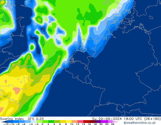 Soaring Index GFS 0.25 zo 29.09.2024 18 UTC