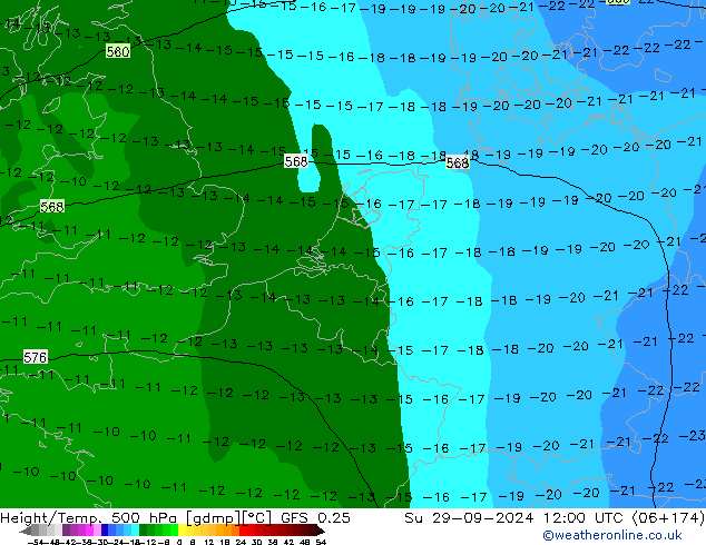 Z500/Rain (+SLP)/Z850 GFS 0.25 So 29.09.2024 12 UTC