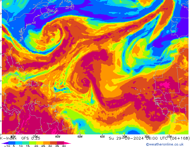 K-Index GFS 0.25 zo 29.09.2024 06 UTC