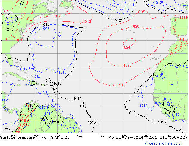 GFS 0.25: lun 23.09.2024 12 UTC