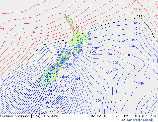 GFS 0.25: Mo 23.09.2024 18 UTC