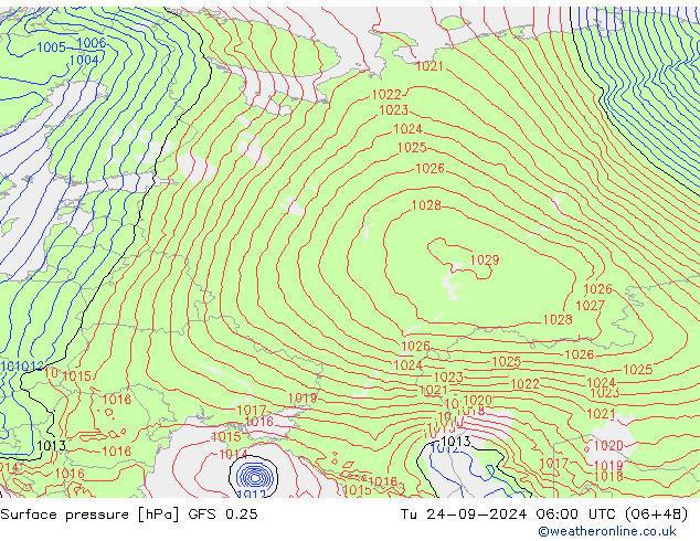 GFS 0.25: Tu 24.09.2024 06 UTC