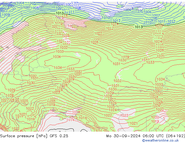 GFS 0.25: Mo 30.09.2024 06 UTC