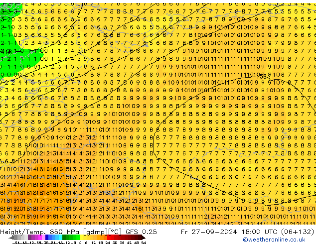 Z500/Regen(+SLP)/Z850 GFS 0.25 vr 27.09.2024 18 UTC