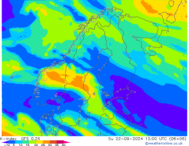 K-Index GFS 0.25 So 22.09.2024 12 UTC