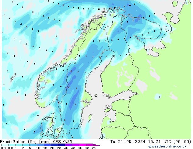 Z500/Rain (+SLP)/Z850 GFS 0.25 mar 24.09.2024 21 UTC