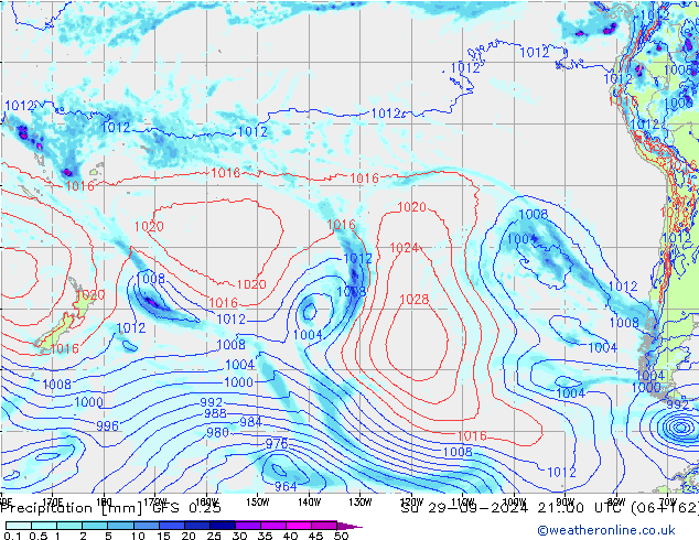 Srážky GFS 0.25 Ne 29.09.2024 00 UTC