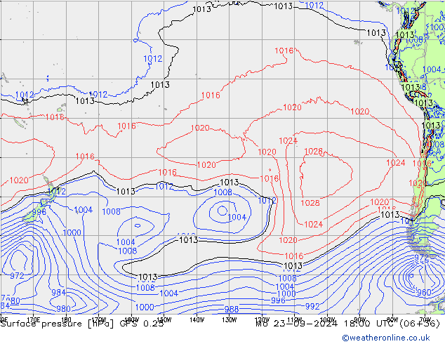 GFS 0.25: Po 23.09.2024 18 UTC