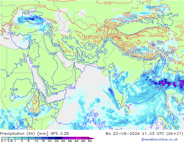 Z500/Rain (+SLP)/Z850 GFS 0.25 Mo 23.09.2024 03 UTC