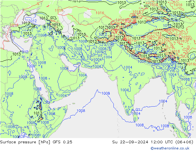 GFS 0.25: Ne 22.09.2024 12 UTC