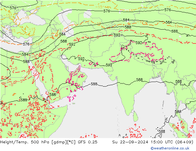 Z500/Regen(+SLP)/Z850 GFS 0.25 zo 22.09.2024 15 UTC