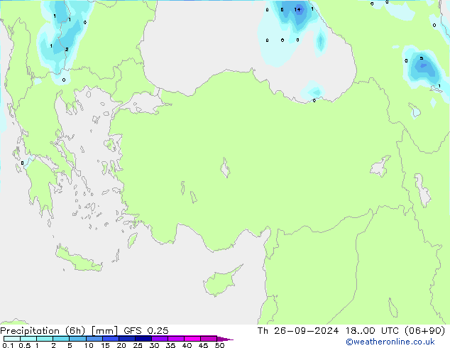 Z500/Rain (+SLP)/Z850 GFS 0.25 Th 26.09.2024 00 UTC