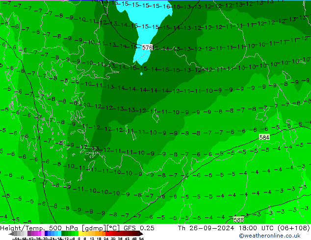 Z500/Rain (+SLP)/Z850 GFS 0.25 чт 26.09.2024 18 UTC