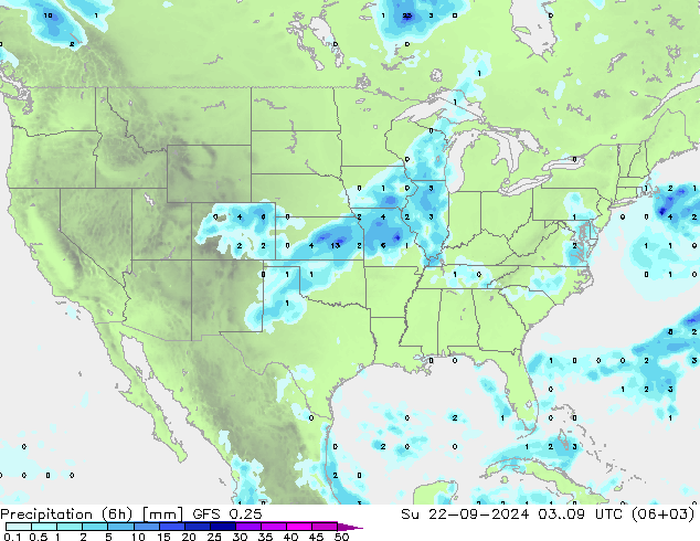 Z500/Rain (+SLP)/Z850 GFS 0.25 Ne 22.09.2024 09 UTC