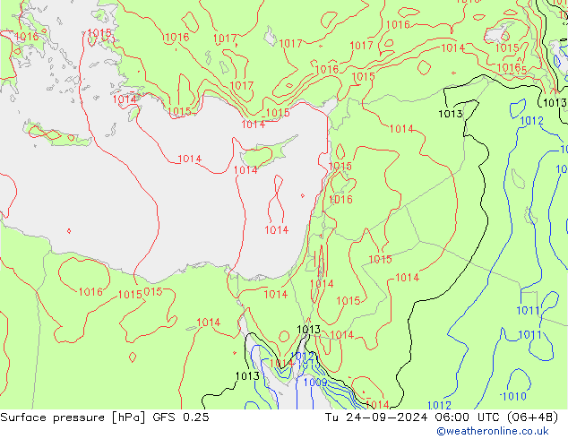 Bodendruck GFS 0.25 Di 24.09.2024 06 UTC