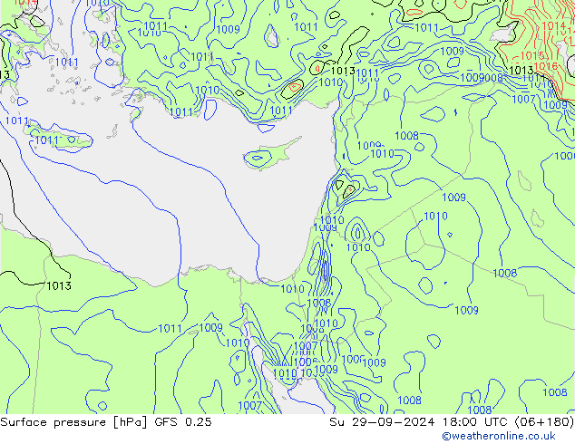 GFS 0.25: dom 29.09.2024 18 UTC