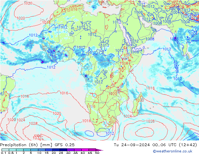 Z500/Rain (+SLP)/Z850 GFS 0.25 Ter 24.09.2024 06 UTC