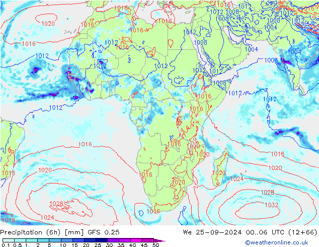 Z500/Regen(+SLP)/Z850 GFS 0.25 wo 25.09.2024 06 UTC