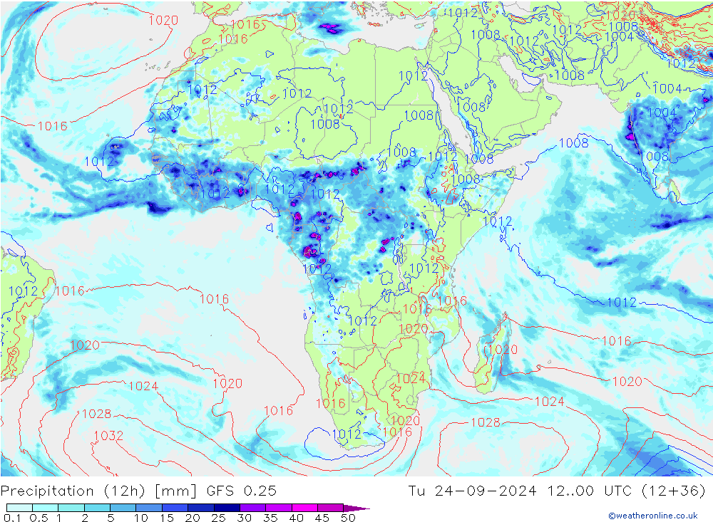 Nied. akkumuliert (12Std) GFS 0.25 Di 24.09.2024 00 UTC